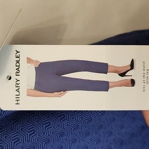 NWT Hilary Radley Blue Slim Leg Cropped Trousers size 12